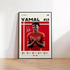 Lamine Yamal Poster, Spain Soccer Print, Lamine Fan Gift, Sports Poster, Football Player Poster, Soccer Wall Art, Sports Bedroom Posters
