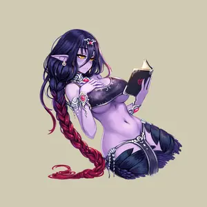 Fantasy Elf Girl Reading Book Sticker, Magic Aesthetic Cute Anime Vinyl Decal Gift Idea