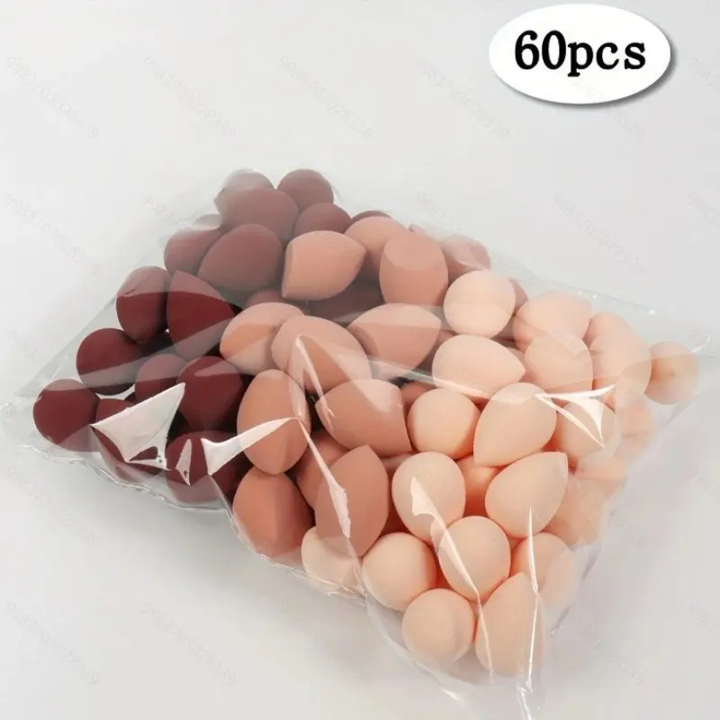 60pcs Mini Makeup Sponges Set, Soft Latex-Free Beauty Eggs, Ideal for Foundation, Blending, Contouring, Recyclable Powder Puff, Face Sponges for Makeup, Non Latex Sponges