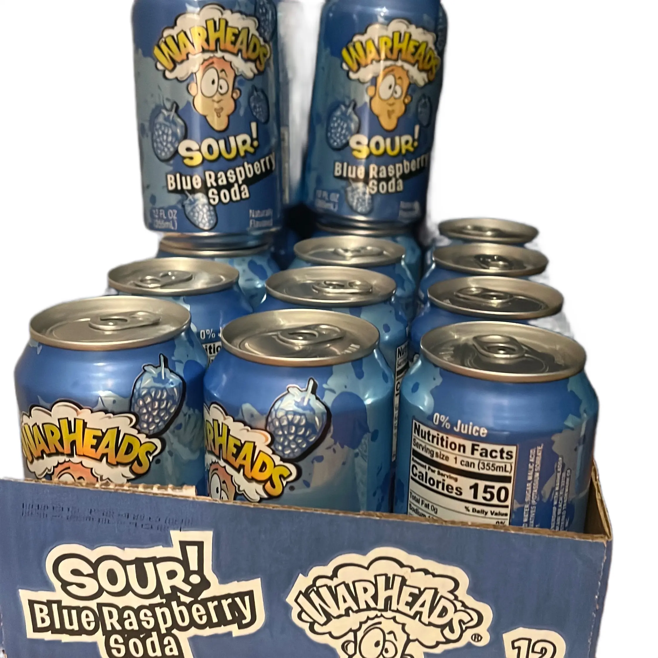 Warheads blue raspberry sour soda