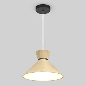 Inoa LED pendant light 5 CCT black and wood