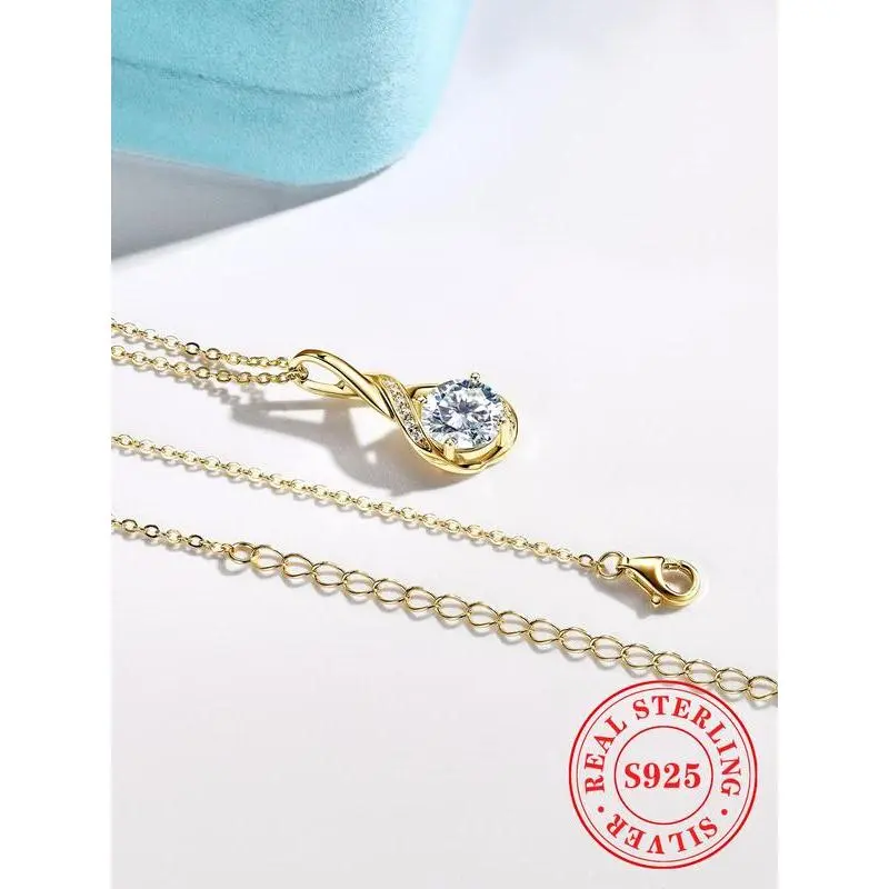 S925 Sterling Silver Synthetic Moissanite Pendant Necklace, Elegant Jewelry for Party, Daily Clothing Decor, Trendy All-match & Exquisite Jewelry for Gift, Valentine Gifts for Her S925 Sterling Silver Synthetic Moissanite Pendant Necklace, Elegant Jewelry for Party, Daily Clothing Decor, Trendy All-match & Exquisite Jewelry for Gift, Valentine Gifts for Her