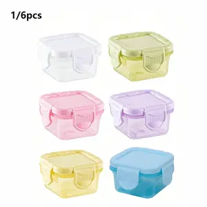 1/6pcs Mini Food Storage Box Set, Airtight Container Set, Kitchen Lunch Box, Refrigerator Sealed Box, Rectangular Plastic Seal Container, Small Food Container, Fruit Storage Containers