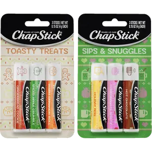ChapStick Holiday Lip Balm Packs, Sips & Snuggles + Toasty Treats (6 Sticks), Stocking Stuffers