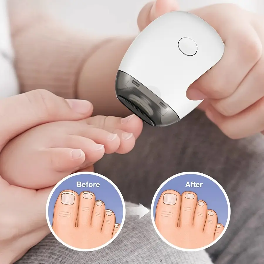 Portable Electric Nail Clipper for Nail Care - 3 Speed Settings, USB-Rechargeable Lithium-Ion Battery Manicure Tool, Low Noise, Built-in Light - Ideal for Home, Travel Grooming