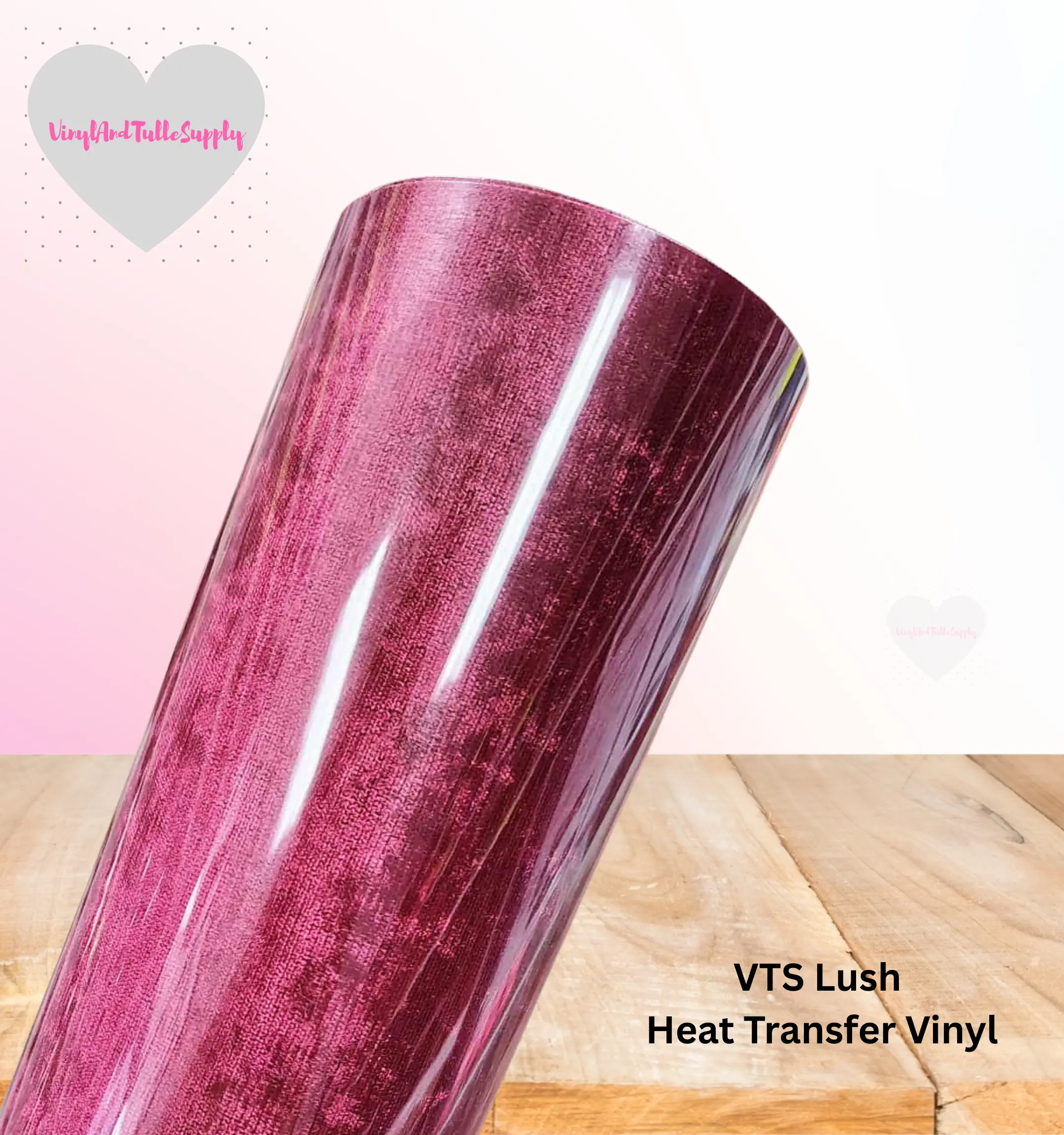 VTS Velvet Feel Heat Transfer Vinyl, DIY Material for Specialty DIY Projects with Luxury Look - Cherry Red