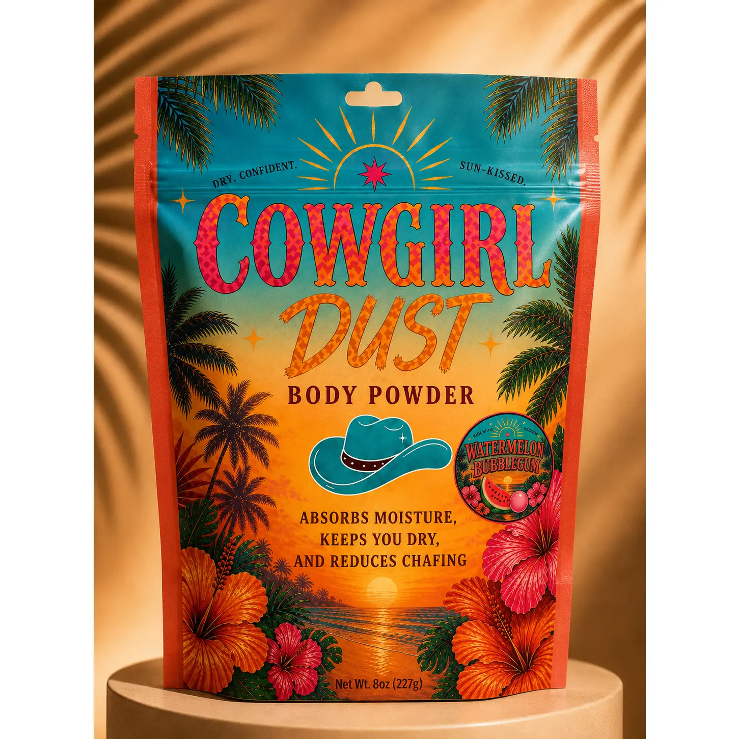 Watermelon Bubblegum Cosmetic Makeup Body Powder for Adults - Smooth, Moisture-Boosting, Lightweight Bronzing Body Care Powder with Refreshing Scent