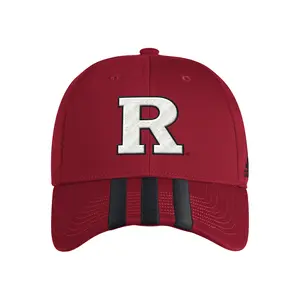 adidas Mens Rutgers Scarlet Knights 3-Stripes Structured Adjustable Cap Casual - Red