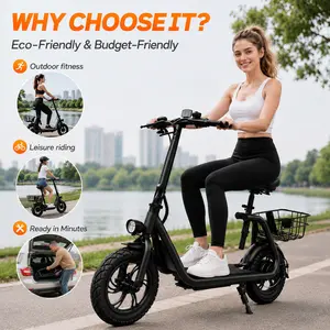 CW08 Commuter Electric Scooter – Adjustable Seat,20Mile Range, Foldable, Storage Basket