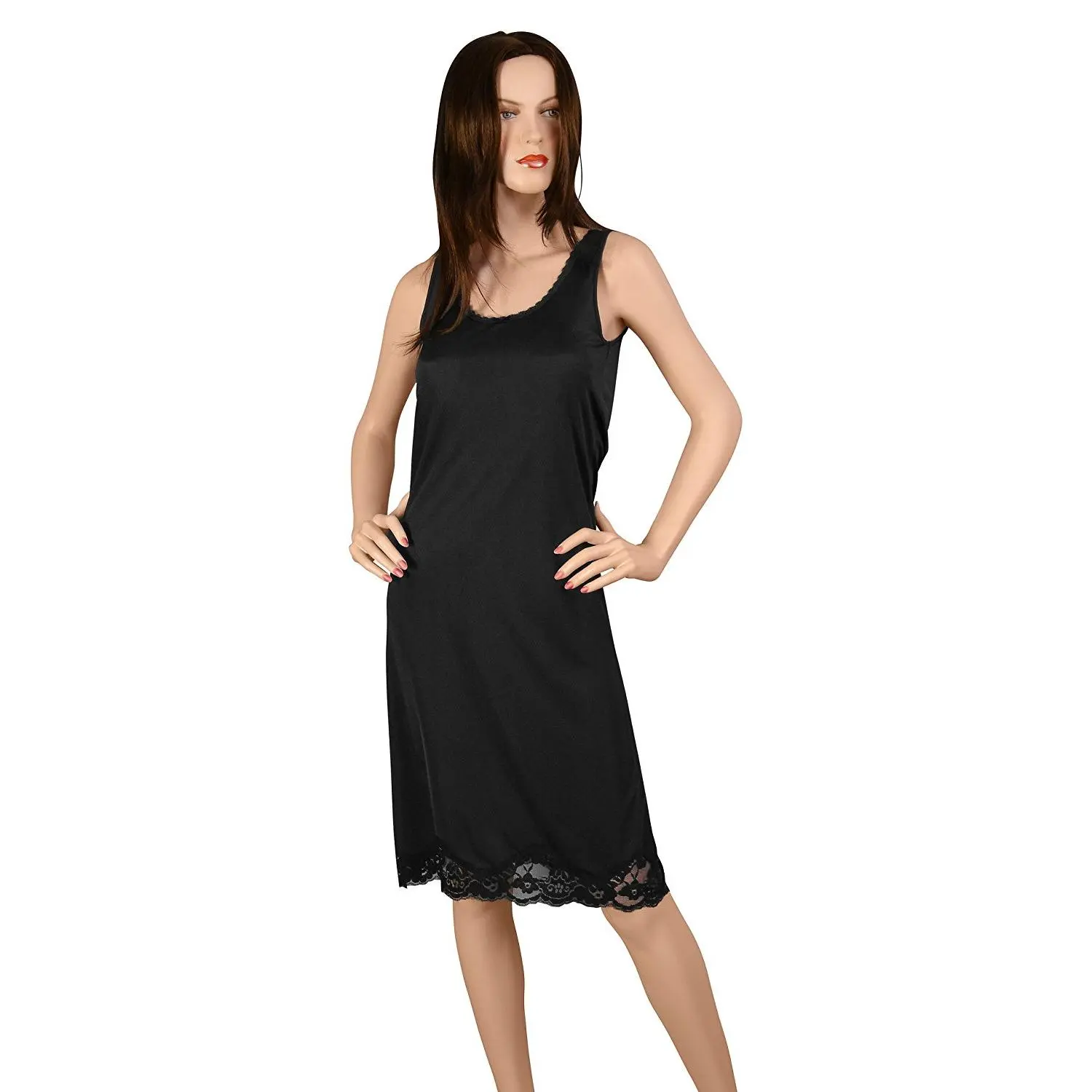 Gemsli Womens Blend Nylon Full Slip with Novelty Lace, Cling Free