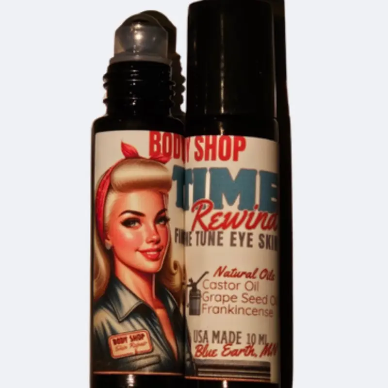 Time Rewind Retro Rollerball Essential Oil - 10 ml Natural Blend of Castor Oil, Grape Seed Oil & Frankincense for Skin Rejuvenation and Puffiness Relief - Fitness, Healthcare