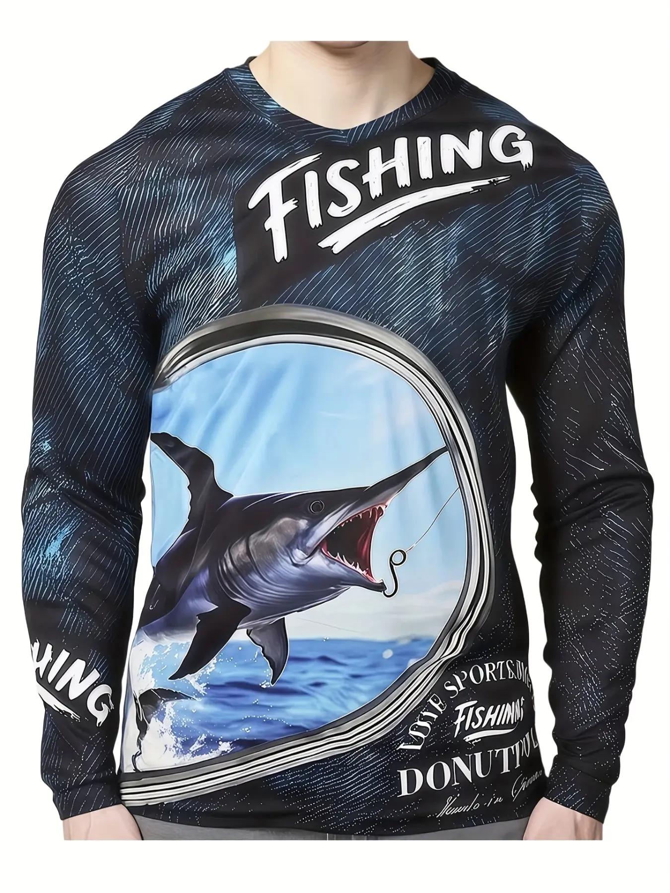 Fishing apparel with sun protection, quick-drying, and breathable properties prevents sweat buildup.  The lightweight, airy fabric offers freedom of movement, making it ideal for both outdoor wild fishing Outdoor Clothing