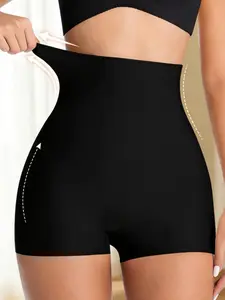 1 Count Women's Comfort High Waisted Seamless Shaping Panties, High Compression Shapewear, Abdomen Smoothing Butt Enhancing Shaper Shorts, Cinching Waist Body Sculpting Flat Soft Snug Fit Silhouette Leg Bottoms, Ideal for Sports & Yoga & Party