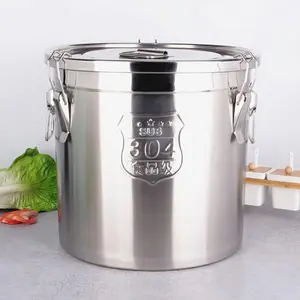 Airtight Rice Bucket 304 Stainless Steel Canister Food Storage Containers 6 L