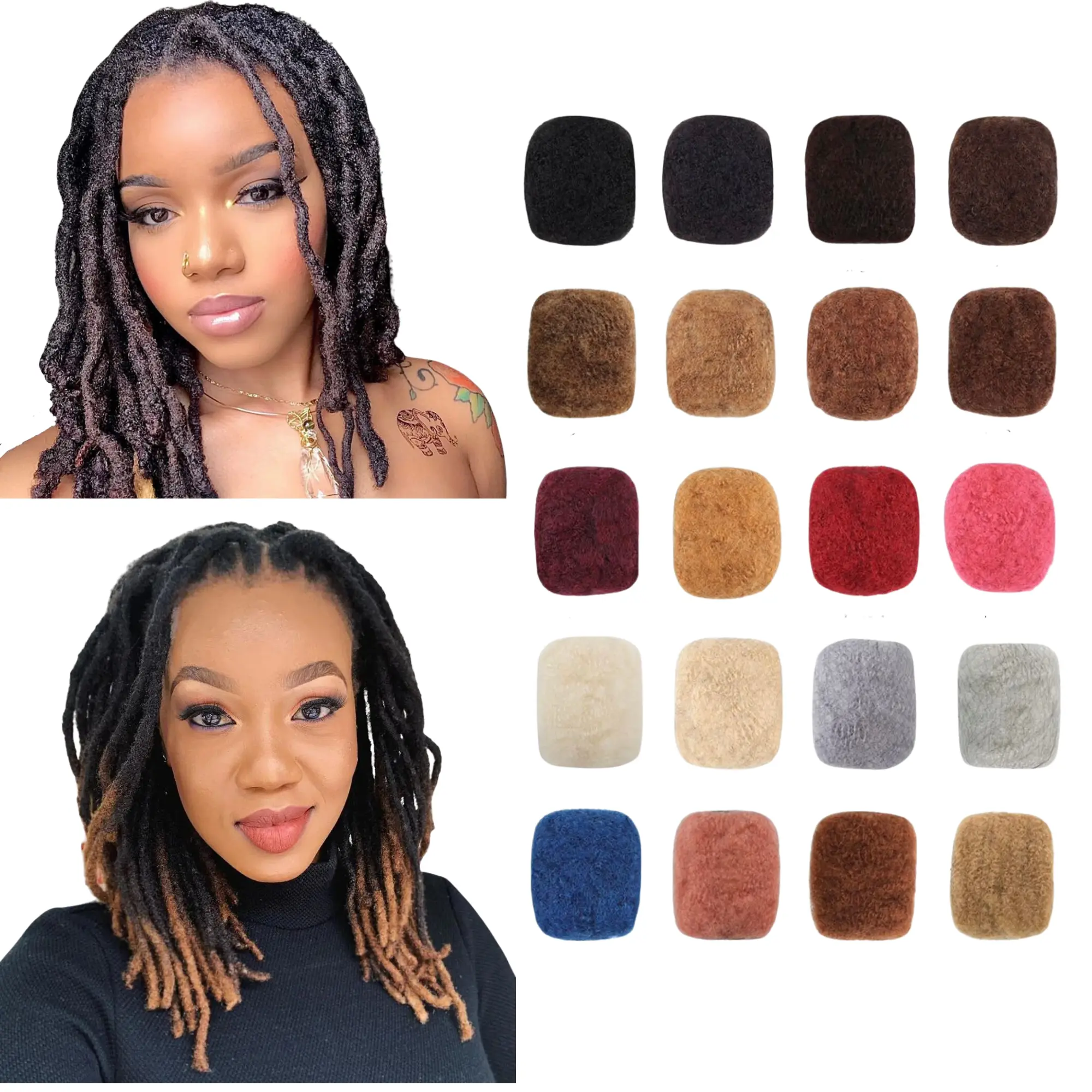 Afro Bulk Human Hair for Dreadlocks, Loc Repair, Loc Extensions, Twists ...