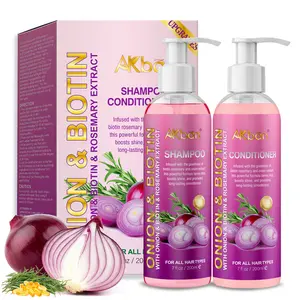 AKban Onion Rosemary & Biotin Shampoo & Conditioner Set for Strengthening Moisturizing & Hair Growth - Paraben-Free Formula for All Hair Types