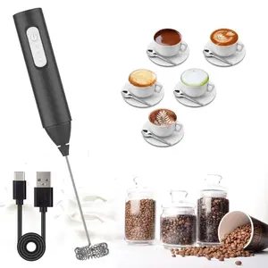 Wireless Mini Milk Frother USB Rechargeable, 3 Speeds Foam Maker, Coffee Whisk Mixer, Handheld Drink Mixer, Handheld Beverage Mixer, Electric Handle Blender, Egg Beater, Handheld Whisk Mixer