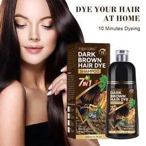 7-in-1 500ml shampoo (Black, Red, Dark Brown, Chestnut Brown, Brown) with Ganoderma and Polygonum multiflorum nourishes the scalp, promotes blood circulation, strengthens hair roots, enhances shine, improves resilience, and reduces breakage.