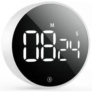Digital Kitchen Timer - Magnetic Countdown Countup Timer with Large LED Display Volume Adjustable, Easy for Cooking and for Seniors and  to Use (White)
