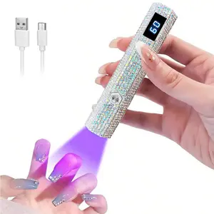 Portable Nail Dryer Lamp, Rechargeable UV LED Nail Light with Timer, Digital Display, Manicure Tool for Home & Salon Use, UV Curing Lamp