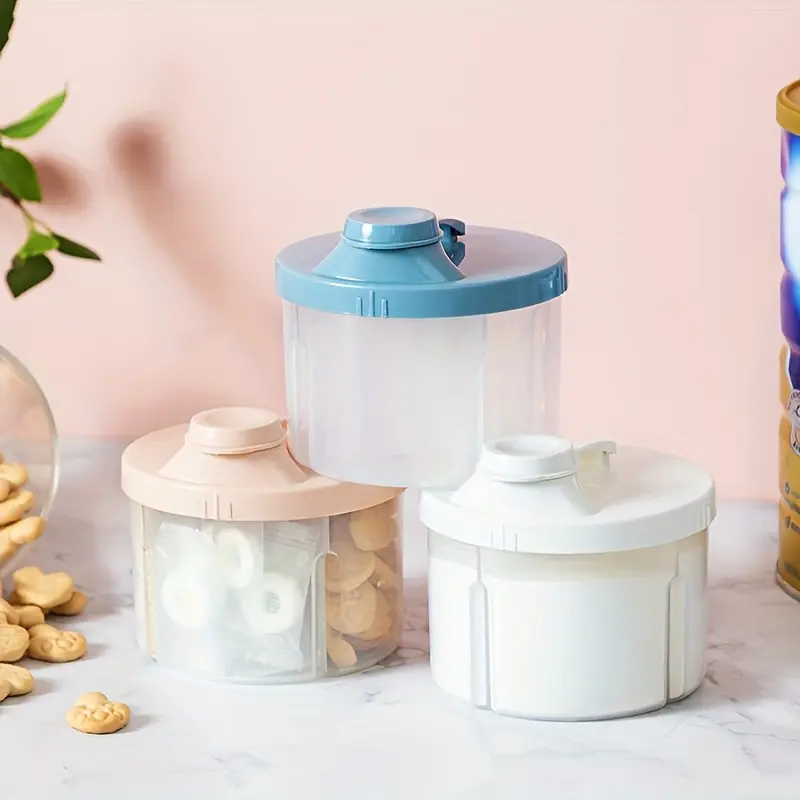 Portable Milk Powder Dispenser • Rotating Design • 4 Compartments • Easy to Disassemble And Clean • Formula Dispenser On The Go • Formula Container To Go