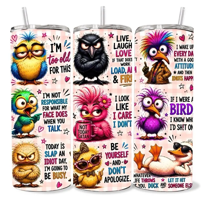 20 oz Sarcasm Stainless Steel Tumbler - Stainless Steel Straw, Straw Cleaner, Silicone/Rubber Bottom