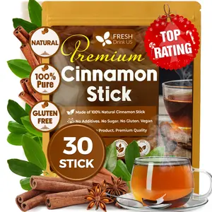 FreshDrinkUS, Premium 30+ Cinnamon Dried Sticks, Whole Sticks, 100% Natural & Pure Cinnamon Inner Bark, Raw Cinnamon Spice Flavor & Strong Aroma, Cinnamon Spice Herbal Tea, Perfect for Warm Beverages