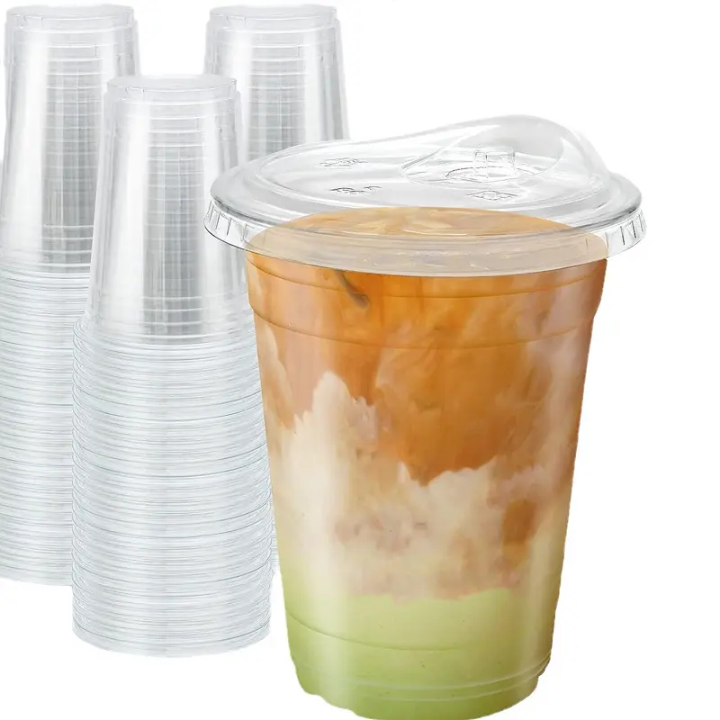 20/40 Pack 16oz Clear Plastic Cups with Lids  Sturdy, Food-Safe Disposable  Cups for Iced Coffee, Smoothies, Cold Drinks with Sip Lids - TikTok Shop