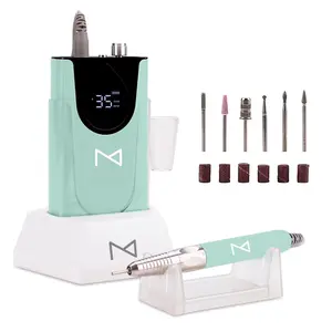 M Max - Nail Drill Professional - 2-in-1 Brushless Motor Nails Drill Machine - Electric, Cordless, Aluminium Alloy Casing, 35000 RPM, HD Display - Perfect for Salon & Home Use (Red)
