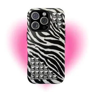 studded zebra print phone case - y2k edition studded zebra print phone case - y2k edition