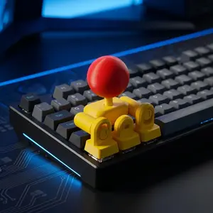 1pc 3D Printed Keyboard Joystick Keycap - Retro Arcade Stick Mod for Mechanical Keyboards, 4-Key Linkage WASD Controller Attachment, Gaming Keycap Set for Gaming Stuff
