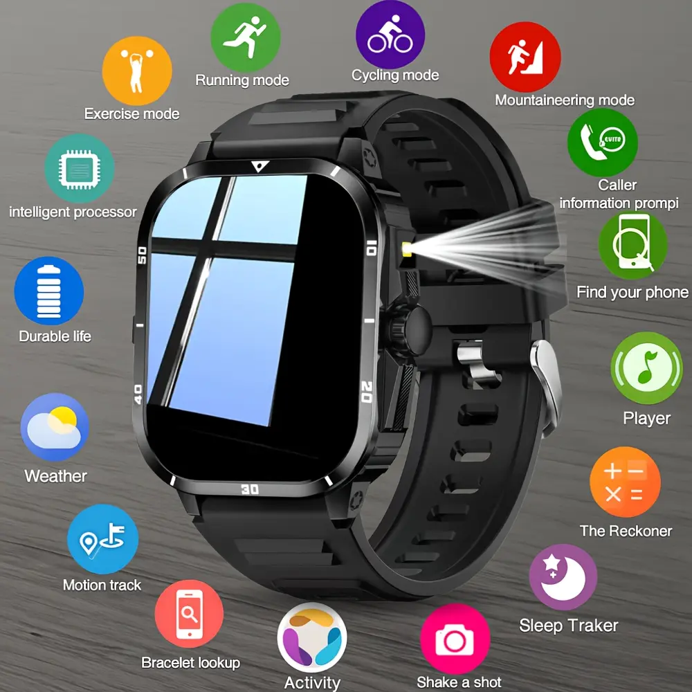 New Smartwatch Wristwatch Unisex Wearable Fitness Smartwatch - Wireless Bluetooth Calls/messages/sport Modes/camera Control/health Tracking, Compatible with iPhone & Android, USB Charging, Fitness Tracker Watch