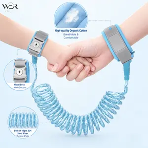 2M Safety Wristband Anti Lost Bracelet Family Safety Strap Parent Safety Leash Metal Lock Breathable Wristband for Daily Outings Crowded Places Travel