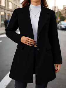 Elegant Women's Blazer Jacket, Stylish Lapel Design, Long Sleeve Single-Breasted, Versatile Office Wear, Perfect for Daily