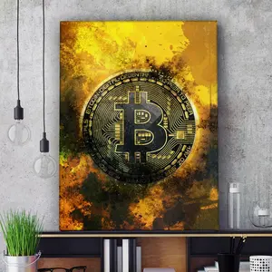 Bitcoin Art Decor: Cryptocurrency Trader Print, Office Wall Art Poster, BTC Investor Digital Coin Sign, Crypto Wall Decor Printable