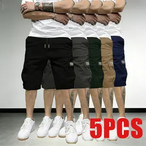 Men’s 5-Pack Cargo Shorts, Summer Trendy Casual Shorts, Multi-Pocket Design, Durable Fabric, Anti-Pilling, Wear-Resistant, Tear-Resistant, Comfortable and Breathable, Stylish and Versatile, Suitable for Outdoor Leisure