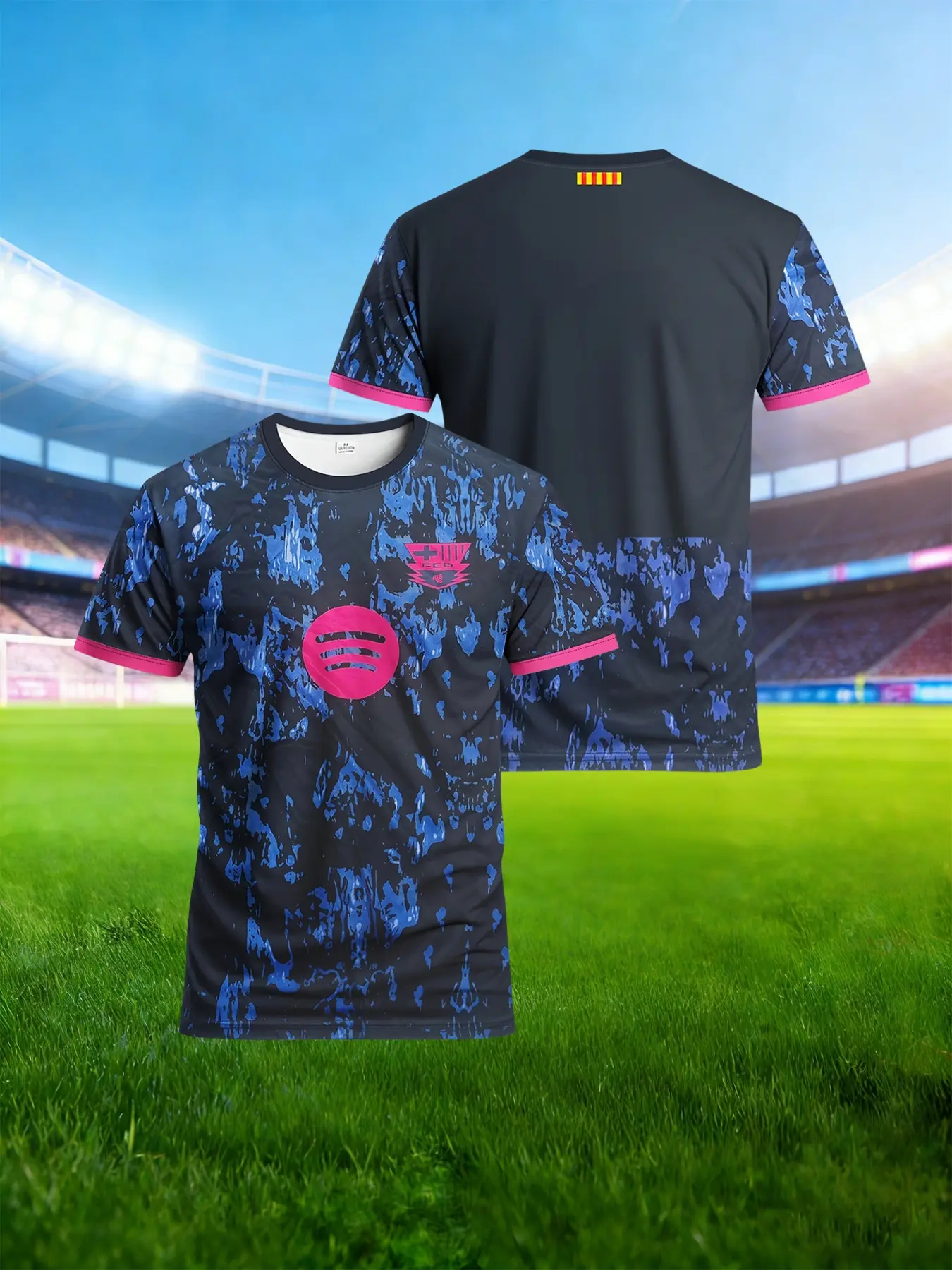 Barcelona away football jersey, the blue and pink splashed ink trendy jersey, a jersey exclusively for Barcelona fans, a comfortable quick-drying sports T-shirt, Lightweight Jersey, Soccer Jersey