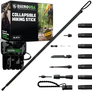 Rhino USA Hiking Stick  – Essential Camping Gear for Hiking & Trekking – Durable Walking Stick for Outdoor Adventures, Travel Accessories