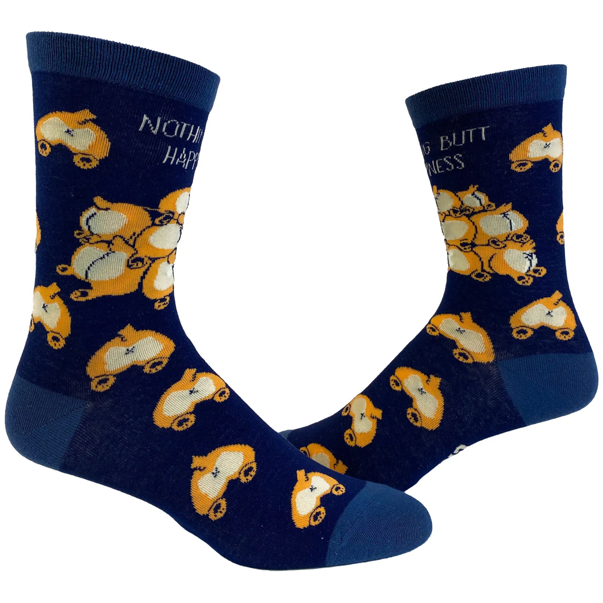 Women's Nothing Butt Happiness Socks Funny Dog Butt Graphic Novelty Footwear Funny Graphic Socks Comfortable Fitted Spandex Cotton
