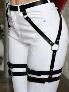 Adjustable Multifunctional Women's PU Leather Garter Belt, Perfect for Punk Gothic and Festival, Stylish and Versatile, Pu Leather Belts