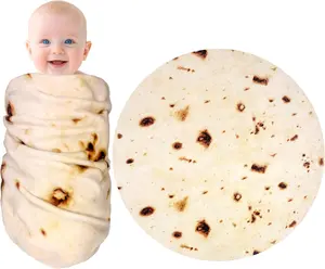 Burrito Swaddle Blanket 36" – Soft Flannel Taco Wrap for Newborns & Toddlers