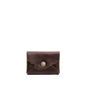 Portland Leather Mini Daisy Wallet - Compact Daily Storage - Leather Wallet, Small Profile, Card Holder Embroidered Coin Pocket