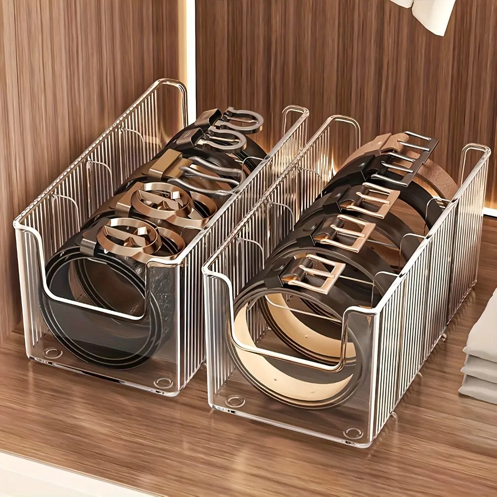 Transparent acrylic tape compartment. Suitable for belts, cosmetics, dressing tables, closets and bathrooms-durable plastic trays Durable Clear Storage Organizer