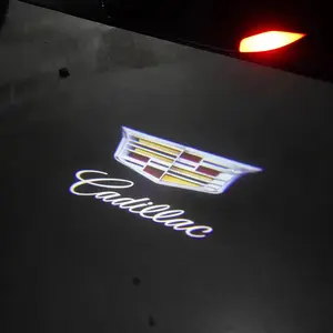 2Pcs LED Car Door Welcome Logo Lights Retrofit Light for Cadillac XT6 2020 Ghost Shadow Courtesy Projector Lamp