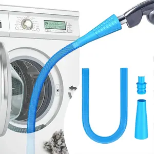 Dryer Vent Cleaner Kit 2 Pcs – Vacuum Hose Attachment with Flexible Lint Brush, Universal Connector Fits Most Vacuums, Quickly Remove Lint Buildup for Faster Drying & Home Safety