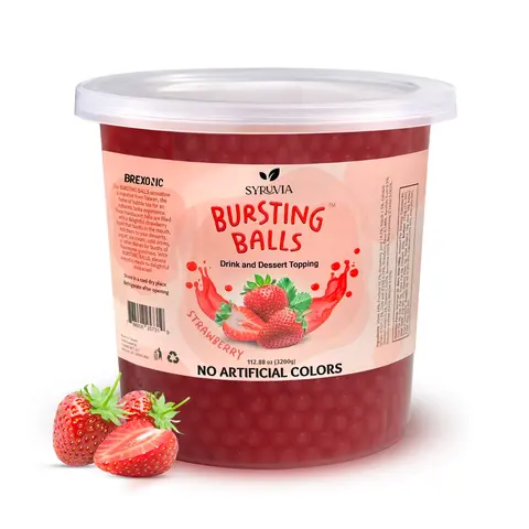 Strawberry Boba Pearls, Strawberry Popping Boba Bursting Boba, Strawberry Bubble Tapioca Pearls For Bubble Tea (Strawberry, 7 LB 1 Pack)