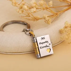 A Letter for My Daughter Book Keychain – Mi Pequeña Estrella Theme with Spanish Messages about Worth and Unconditional Love, Emotional Keepsake Gift From Parents for Birthday, Christmas or Back To School