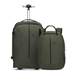 HYNES EAGLE Unisex 2-in-1 Detachable Travel Backpack Set - Carry On Luggage with Wheels, Zip Closure, Padded Straps, Rolling Handle, Personal Item Bag
