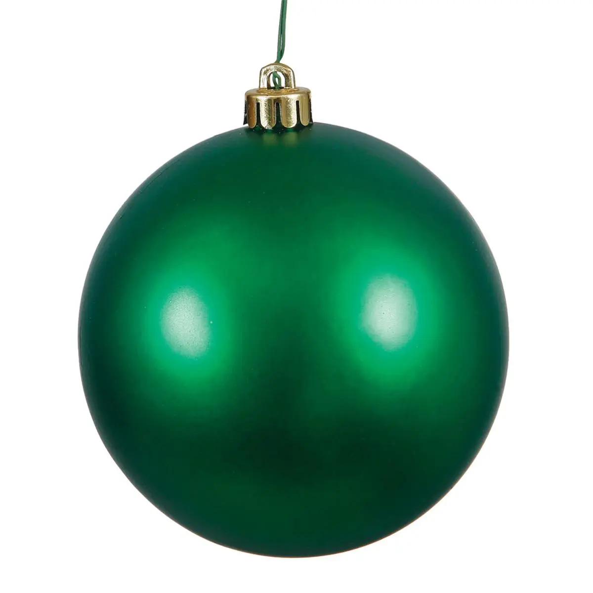 212 MAIN 6 in. Emerald Matte Plastic Round Christmas Ornament with Drilled Hole - 4 per Bag, Festive Christmas Decor, Party Decoration