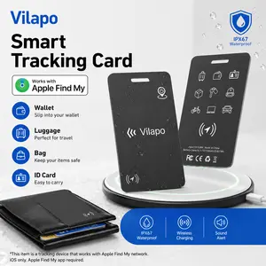 Round Card Anti-Lost Tracker, IPX67 Waterproof, Wireless Charging Design, Works with Apple Find My Network